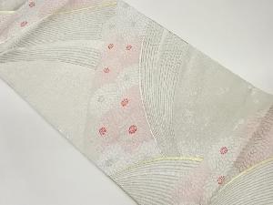 曲線に菊模様織出し袋帯